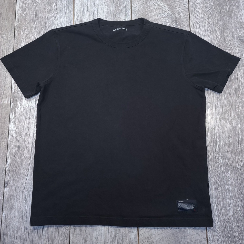 American Giant Everest T-Shirt Men Small Black Heavyweight Cotton Crewneck USA